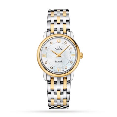 omega de ville prestige yellow gold case ladies quartz watch|de ville prestige watches.